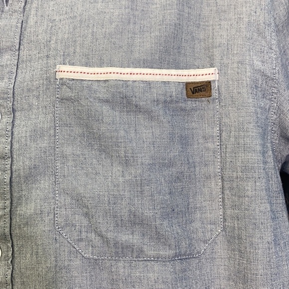 Vans - White & Navy Button Up Short Sleeve Shirt Size XL - Picture 3 of 13